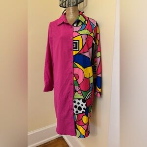SHEIN Multicolor Abstract Shirt Dress